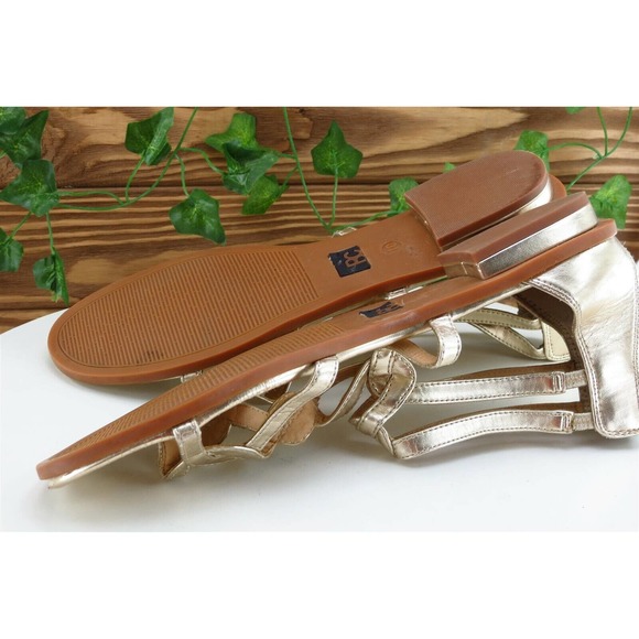 BC Sz 10 M Gold Strappy Synthetic Women Sandals - Picture 10 of 10